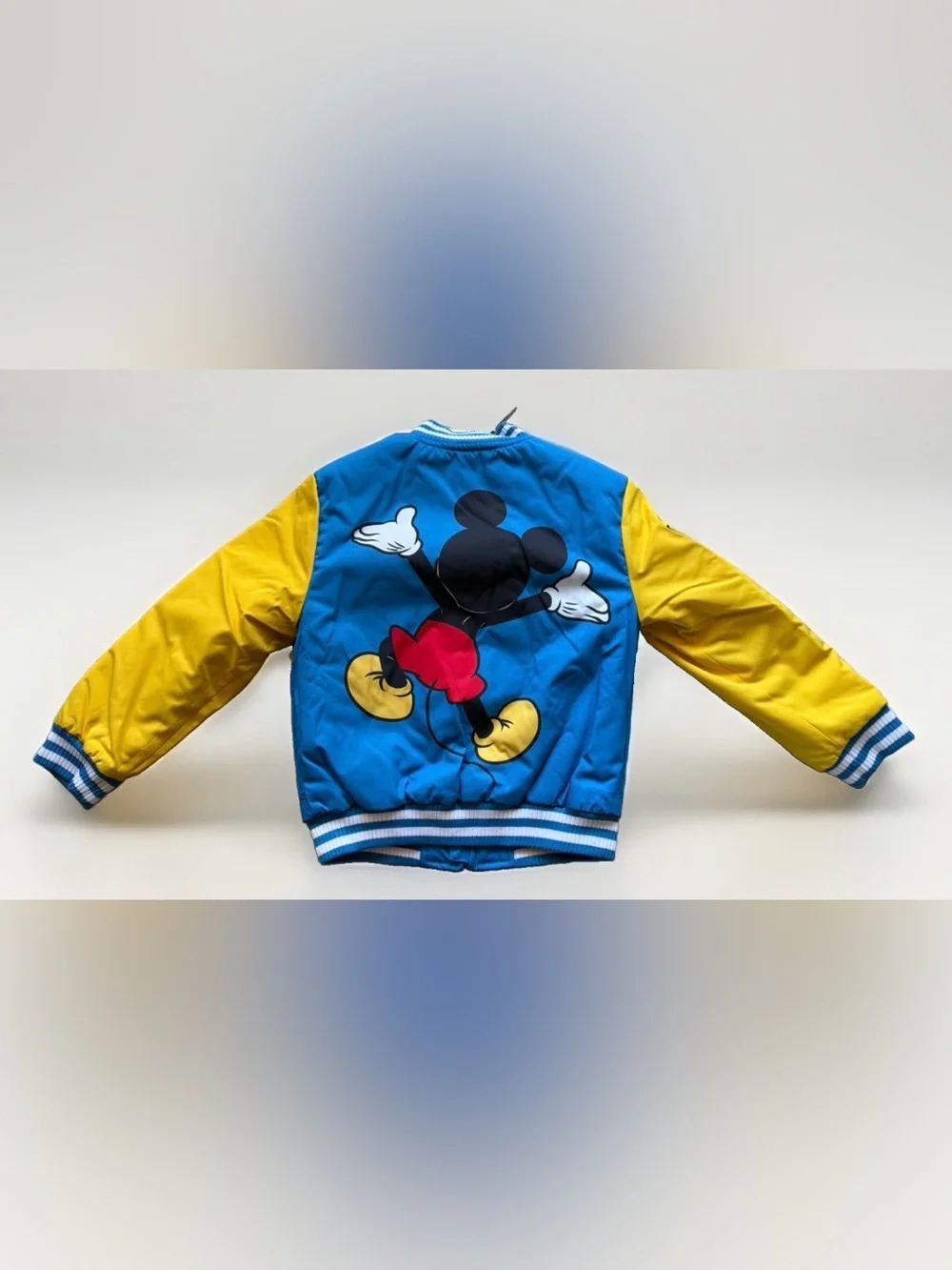 Disney Store Mickey Mouse Back to Front Varsity Bomber Jacket Kids 7/8 NWT